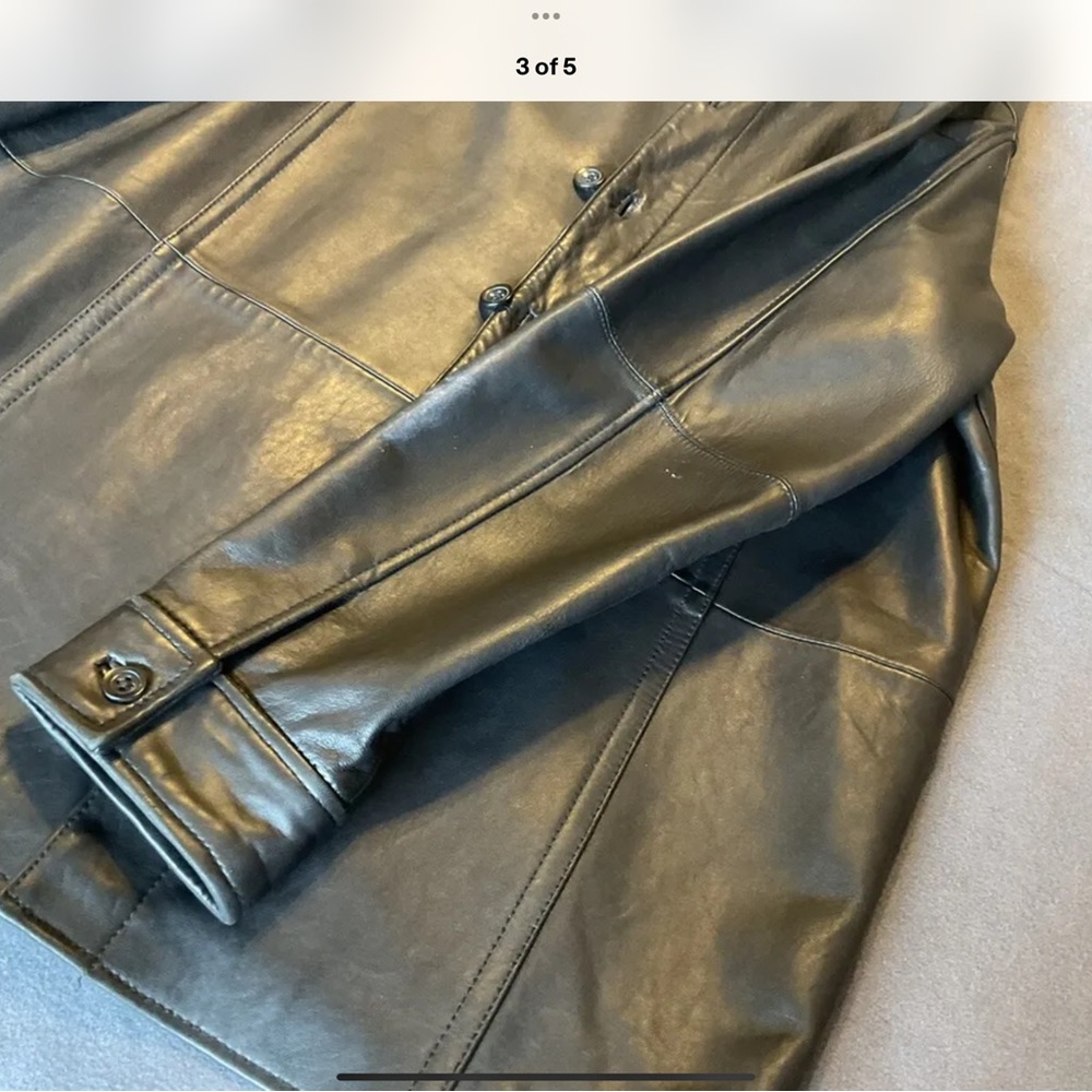 Liz Claiborne leather car coat like new